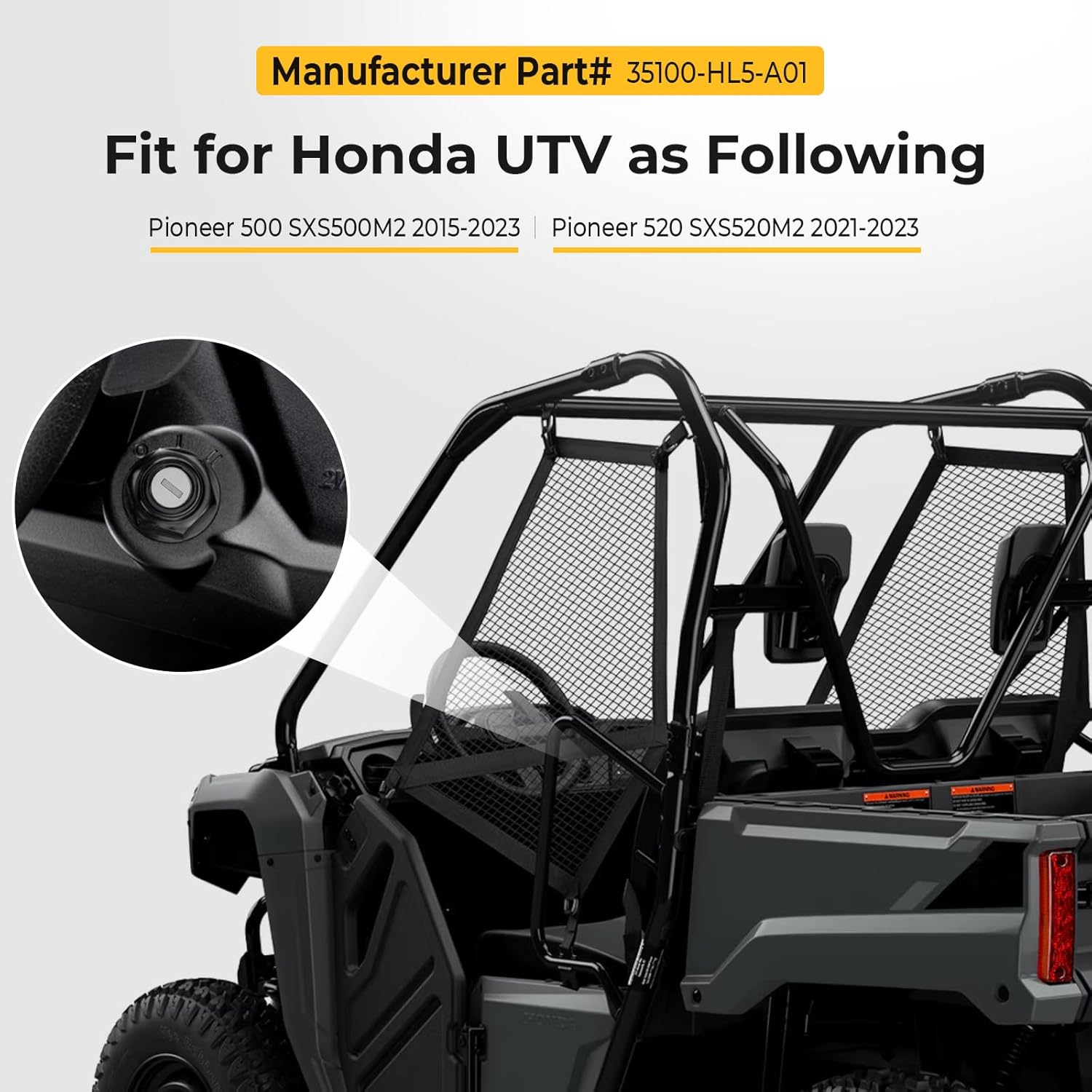 M MATI Fit for Honda P-ioneer 500 520 SXS500 SXS520 2015-2023 Ignition Key Switch 35100-HL5-A01