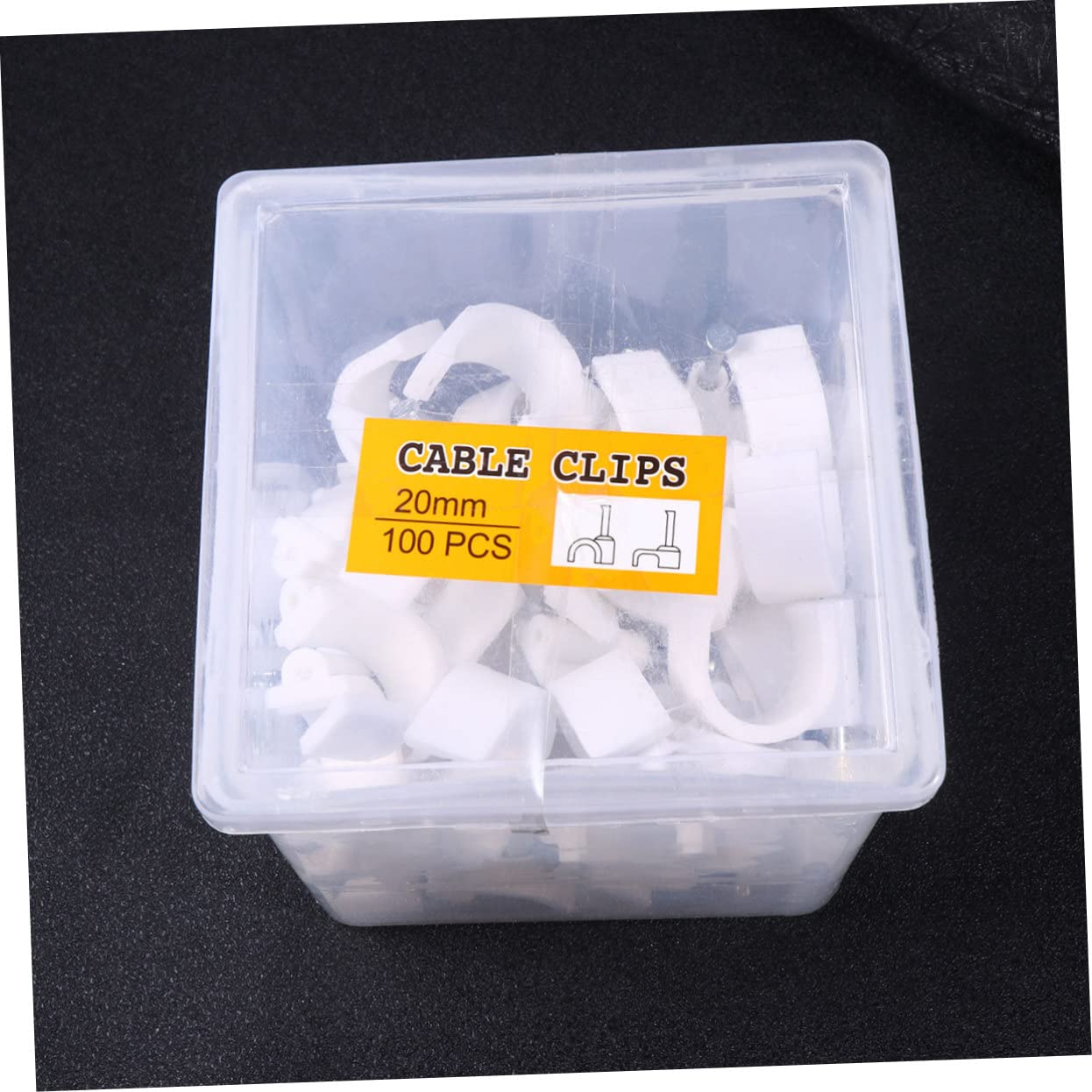 NUOBESTY Lot de 100 Clips de Câble en Pvc Blanc, Clous en Acier, Fixation Murale pour Tubes Cuivre, Installation Facile pour Câblage Intérieur