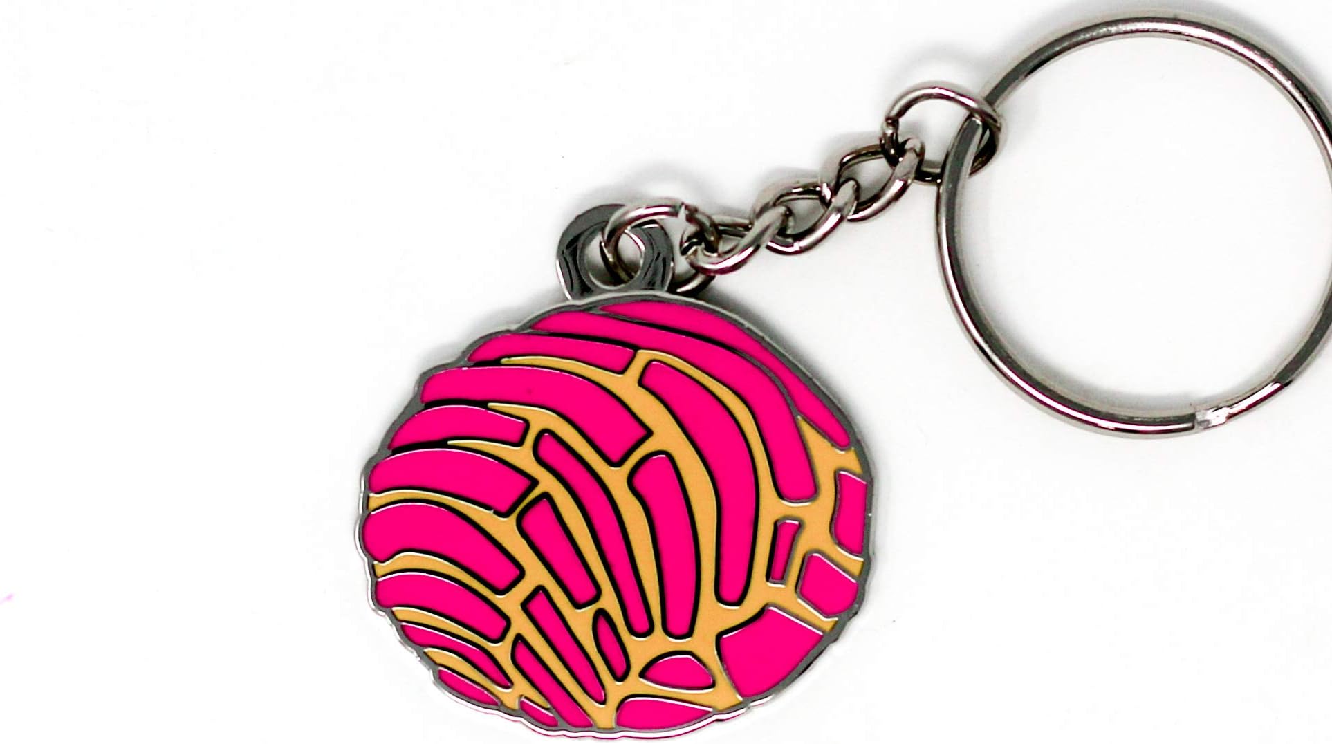 Concha Keychain Metal Pan Dulce Keyring Hard Enamel