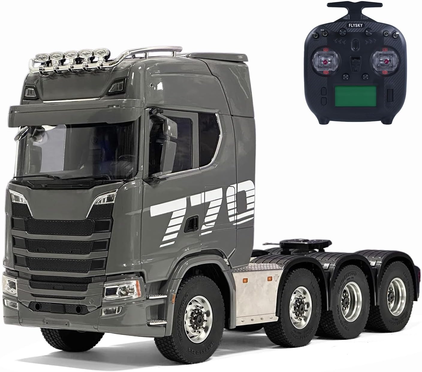 1/14 Remote Control Tractor Truck 8 * 8 RC Lorry Vehicle Metal Chassis Lights Sounds System 2Speed Gearbox No Battery Flysky Radio Hobby Grade Model for Ages 14+