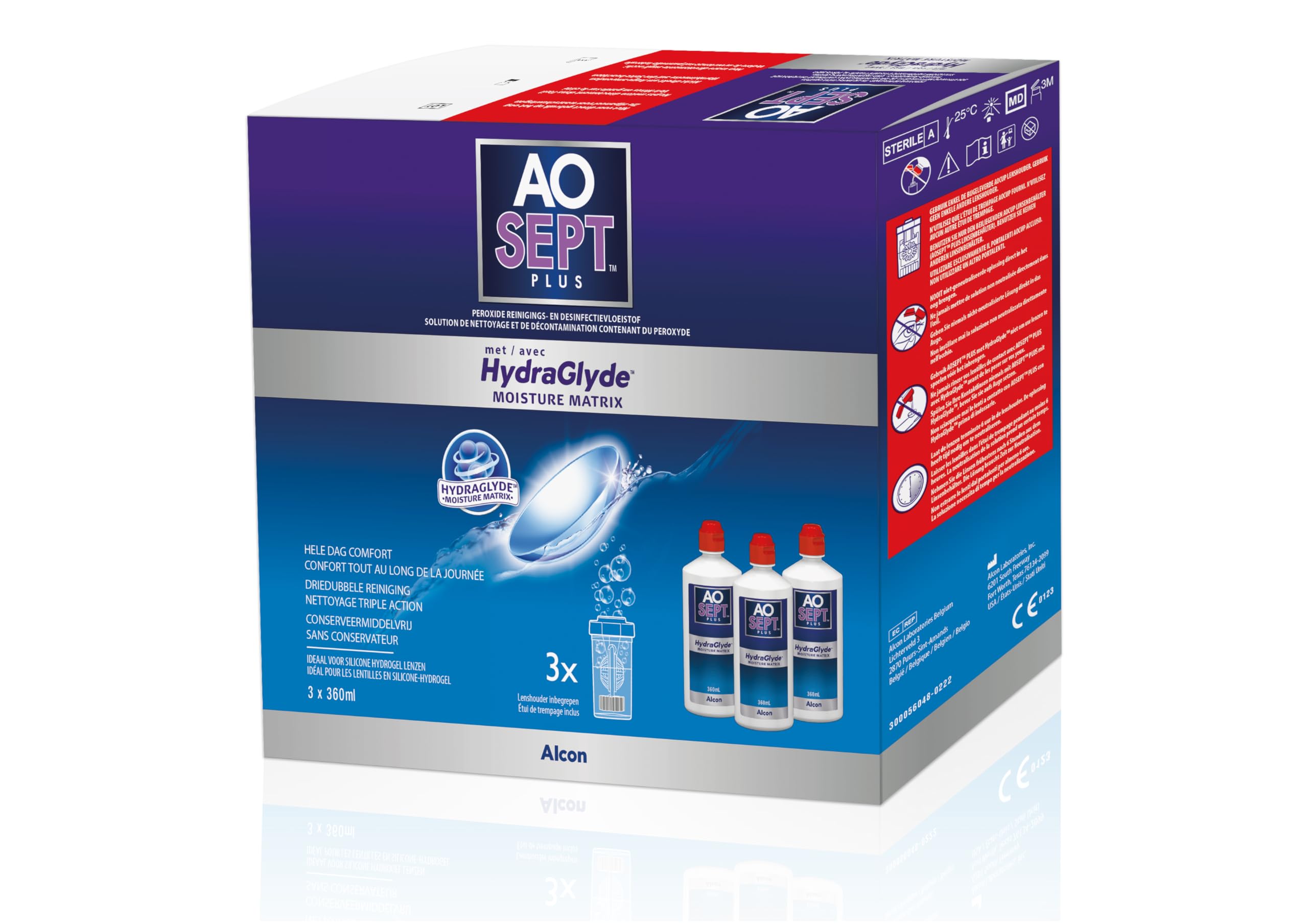 AOSEPT Plus HydraGlyde 3 x 360 ml