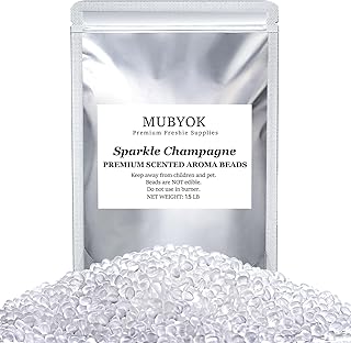 MUBYOK 1.5LB Sparkle Champagne Premium Scented Aroma Beads for Making Car Freshies Supplies PreScented Beads for Car Air Freshener Sachets Long-Lasing Scent