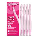 Hyuman Glide & Glow Face Razor for Women Pack of 4 | Facial Hair Removal Razor | Eyebrow Shaper, Upper Lip, Chin & Peach Fuzz Remover | Dermaplaning Face Blade | Gentle & Pain-Free gallery image