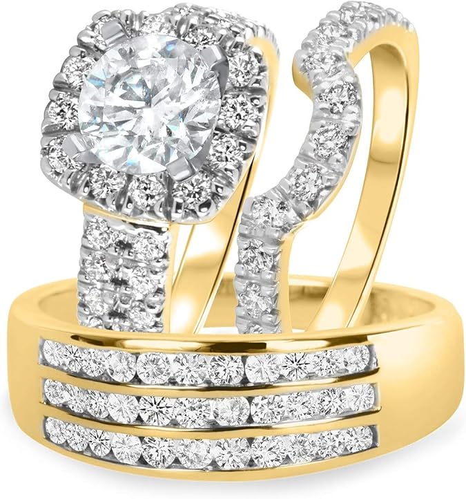 SAN Collection Wedding His Engagement Her Band Rings SAN Collection Wedding His Engagement Her Band Rings