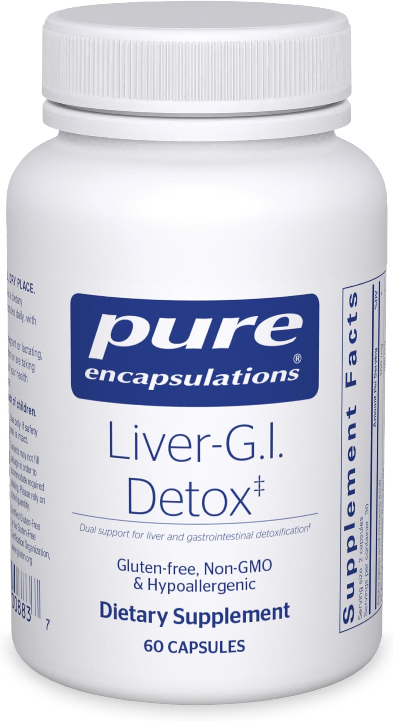 Liver-G.I. Detox - Liver Cleanser & GI Detox* - with Alpha Lipoic Acid & Curcumin Extract - Gluten Free & Non-GMO - 60 Capsules