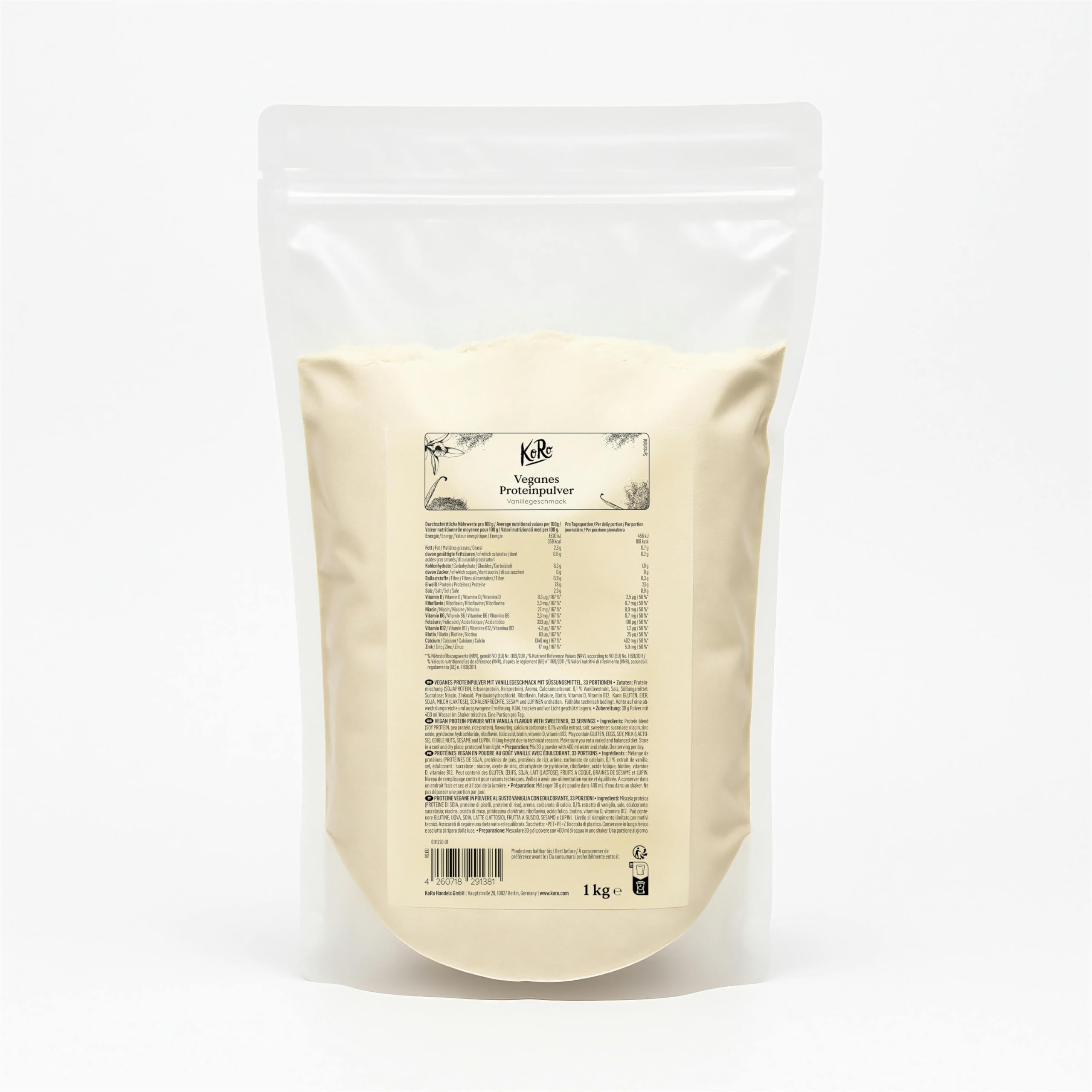 KoRo Veganes Proteinpulver Vanille 1 kg