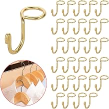 Sumnacon Gold Metal Hanger Extender Hooks - 30 Pcs Mini Cascading Hooks for Velvet & Wooden Hangers, Hat Bag