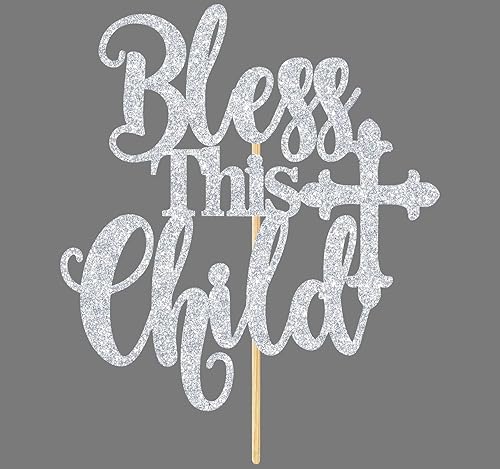 Miniatura 7 de Bless This Child Cake Topper, God Bless, bautizo, decoración de primer cumpleaños para bebé, primera comunión, baby shower, revelación de género,