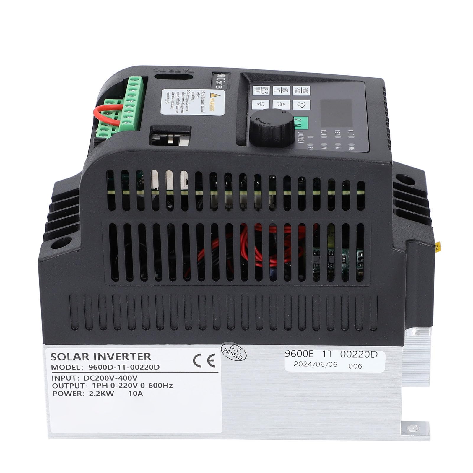 Azionamento a Frequenza Variabile, Ingresso DC200 400V 1PH 0 220VAC Uscita 2.2KW Inverter Solare Monofase Regolatore di velocità Pompa Fotovoltaica con Guscio PC Ignifugo Display Digitale