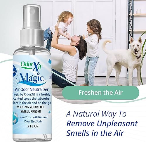 Vista 2 de OdorXit Magic Air Spray neutralizador de olores, potente neutralizador de olores de orina de perro y gato, refrescante de aire seguro para el hogar