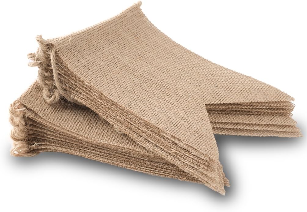 30 Pcs DIY Burlap Banner 29Ft Hand Painted Decoration for Wedding Birthday and Kids Party