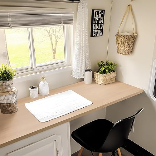 Miniatura 407 de Kaboon Mesa universal de 45.67 x 23.62 pulgadas, escritorio sólido de una pieza, encimera de melamina reversible, escritorios dobles, escritorio en