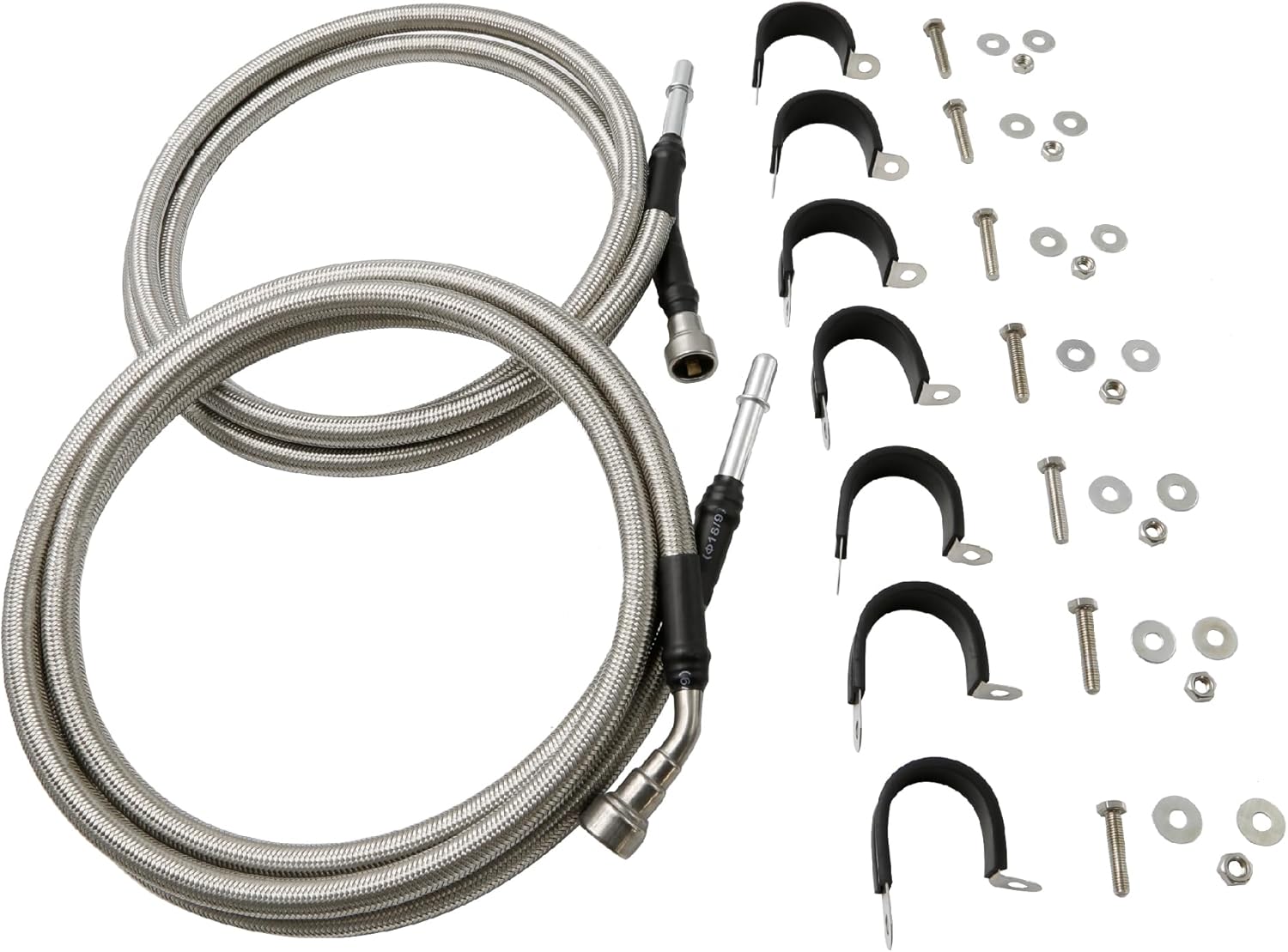 Flexible Stainless Steel Braided Fuel Line Kit Fit for Chevy Chevrolet Silverado 1500 GMC Sierra 1500 Classic 4.8L 5.3L 6.0L V8 2004-2007, Fuel Line Quick Fix Kit Replace 15946187 QFF0004SS 819-875