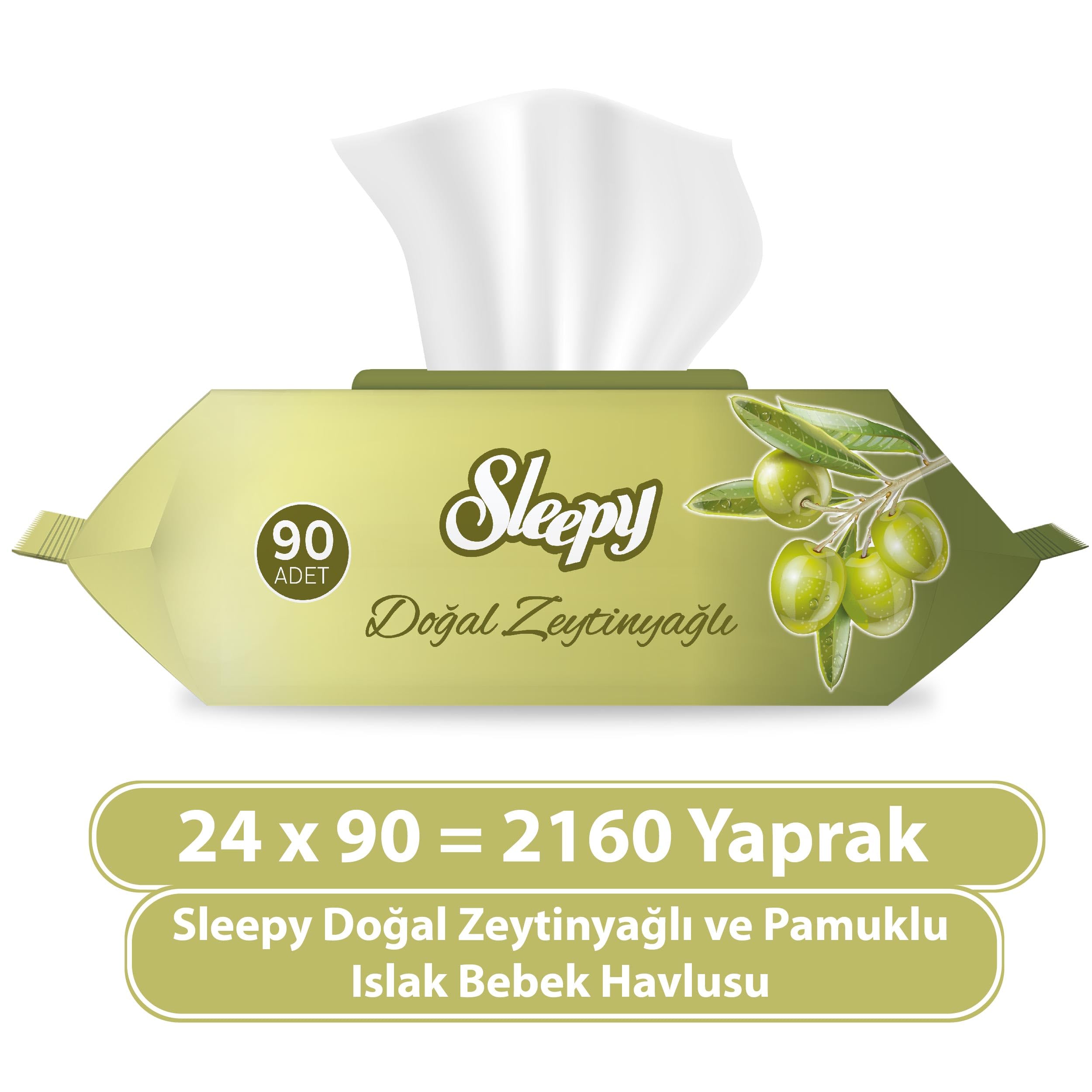 Sleepy Doğal Zeytinyağlı Islak Havlu (24 X 90 Adet)