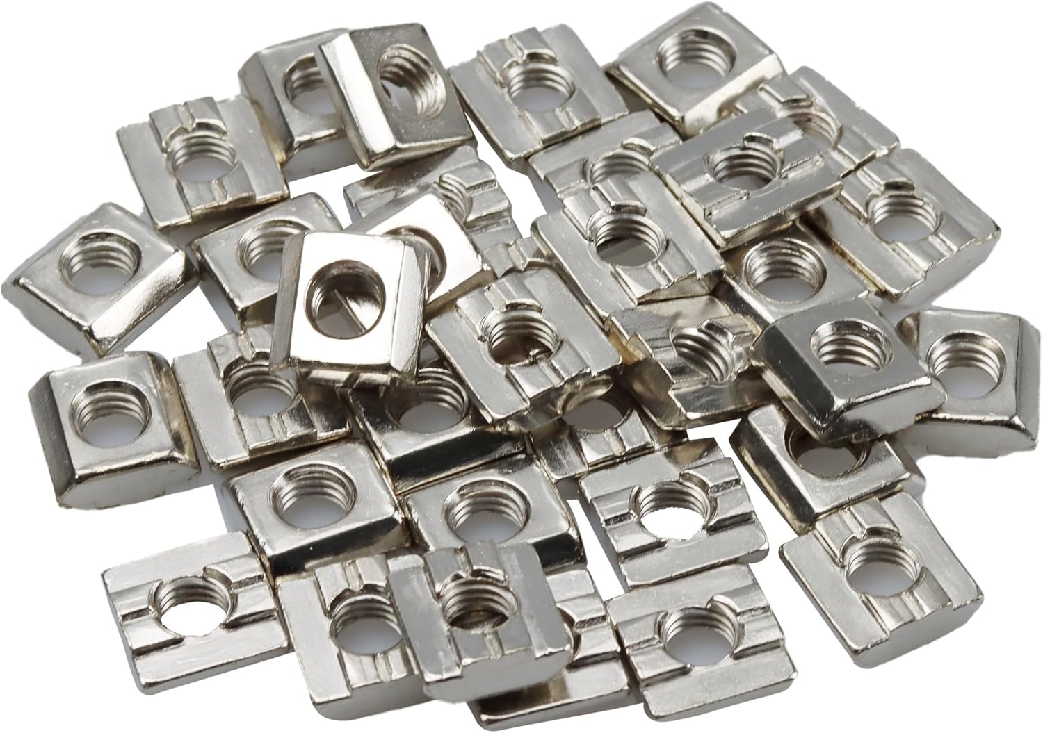 60Pcs 30 Series T Sliding Nut Hammer Nut Block Square Nuts M6 Thread T Nuts for 2020 Aluminum Profiles T Slot 8mm, Ideal for CNC Router, 3D Printer, Extrusion Frames