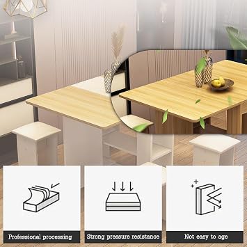 Foldable Kitchen Dining Table,Compact Design, Durable Construction, Easy to fold and Store, Ideal for Small Spaces, Kitchen, or Dining Room(Black,120cm)