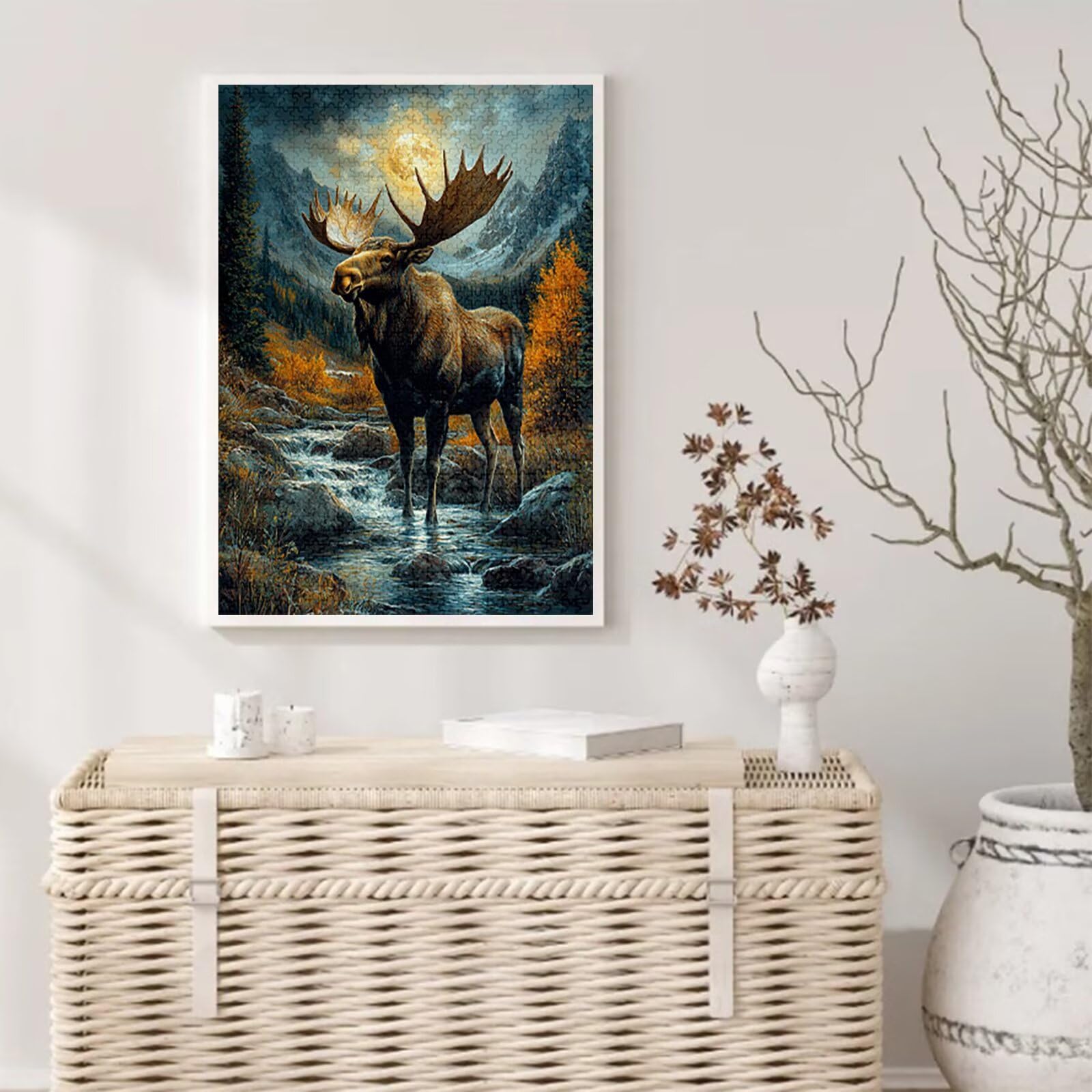 Jeleń Puzzle 3000 sztuk, 5D DIY Puzzle Zwierzę Puzzle 14 Lat Dorośli i Początkujący Układanka Puzzle z pudełkiem prezentowym, Gry Relaks i inteligencja, wystrój pokoju na ścianę, 122 x 81 cm, Model696