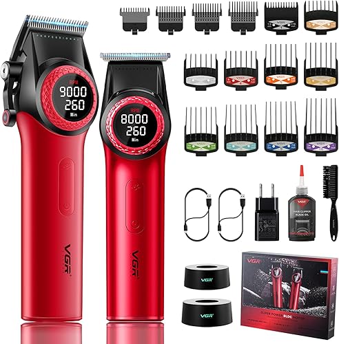 Miniatura 1 de VGR 001 y 977 - Cortapelos profesionales para hombres, cortapelos inalámbricos y recortadores de espacio cero, kit de corte de pelo con hoja de
