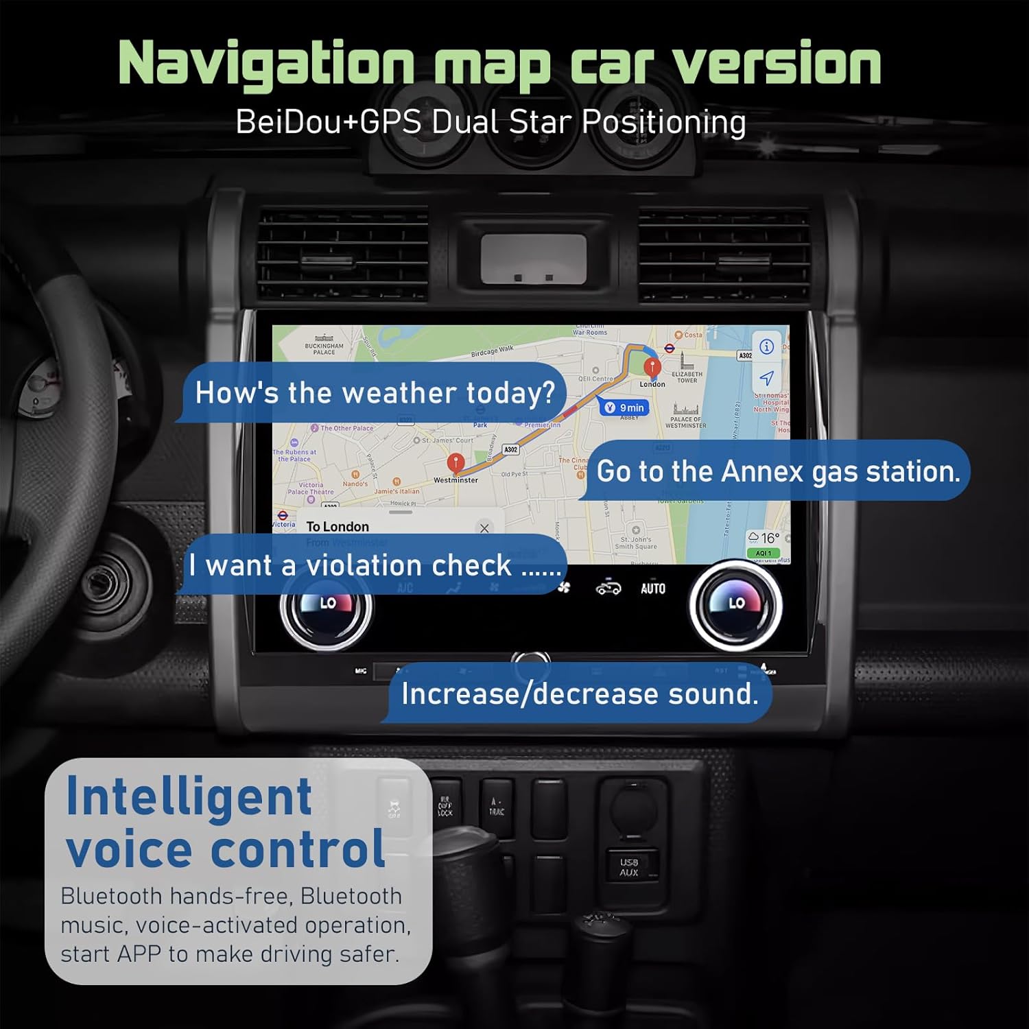 13.3" Android Car Stereo for Toyota FJ Cruiser (2007-2022) | Wireless CarPlay & Android Auto | 4GB RAM + 32GB ROM | GPS Navigation | 5G WiFi & Bluetooth 5.0 | HD Touchscreen Head Unit Replacement