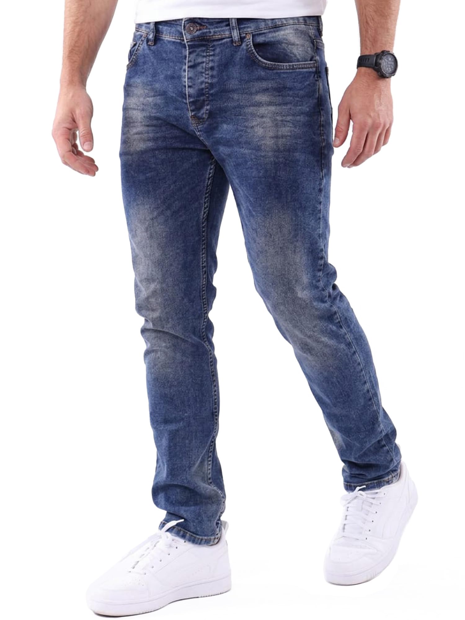 Reslad Jeans-Herren Slim Fit Basic Style Stretch-Denim Männer Jeans-Hose RS-2063
