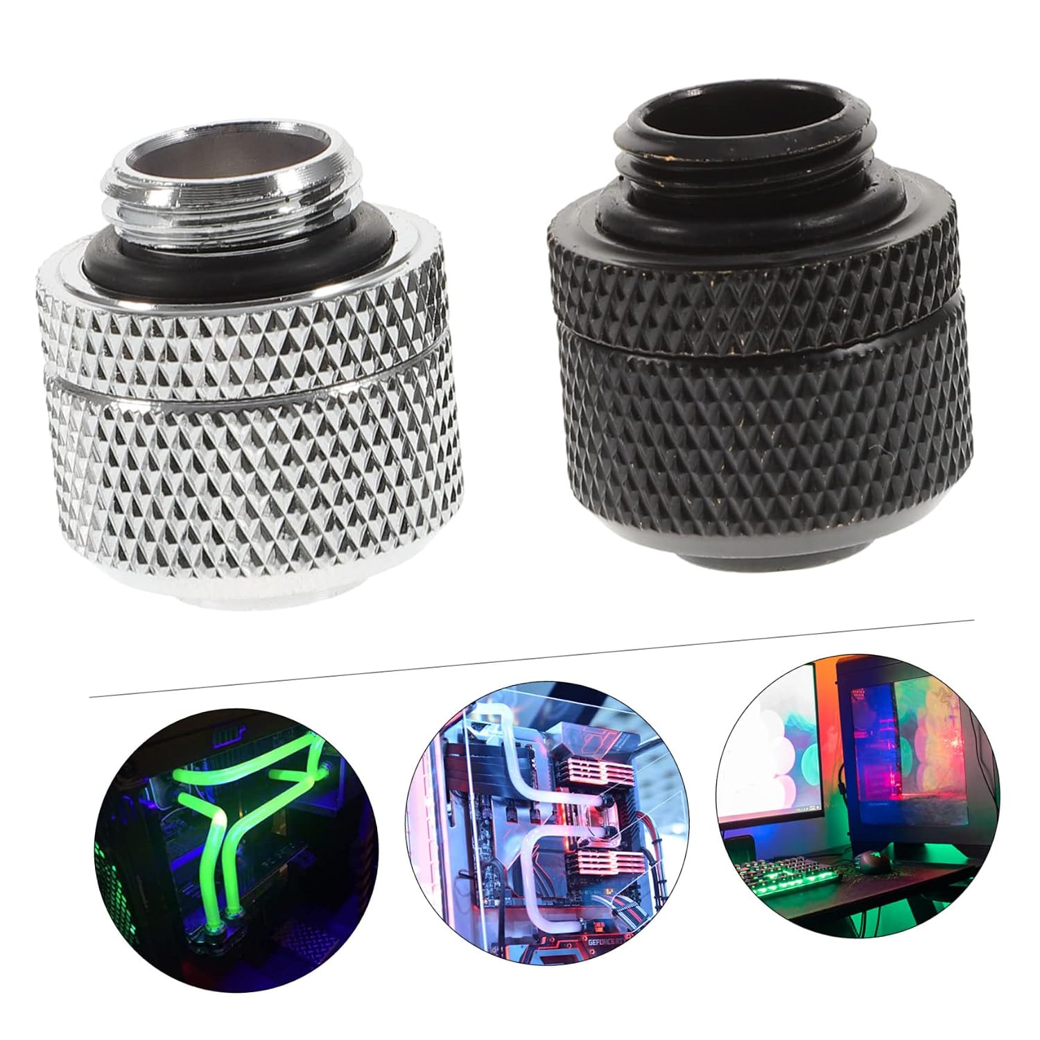 Tofficu 10pcs Water Cooling Compression Fittings Pc Thread Tube Connectors for Liquid Cooling Systems Sealing Easy to Install