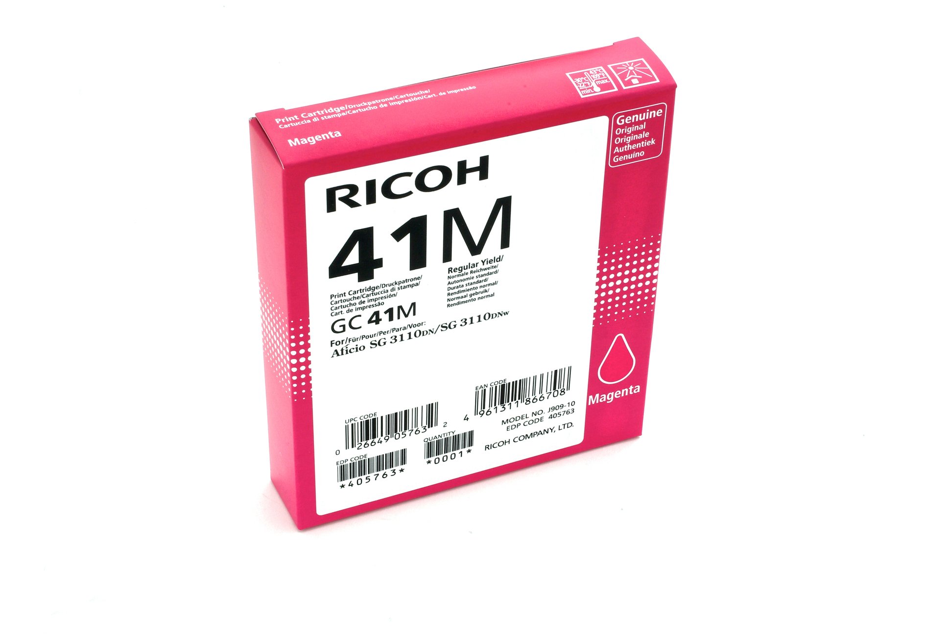 Amazon.com: Ricoh 405763 Magenta Ink Print Cartridge Type GC 41M