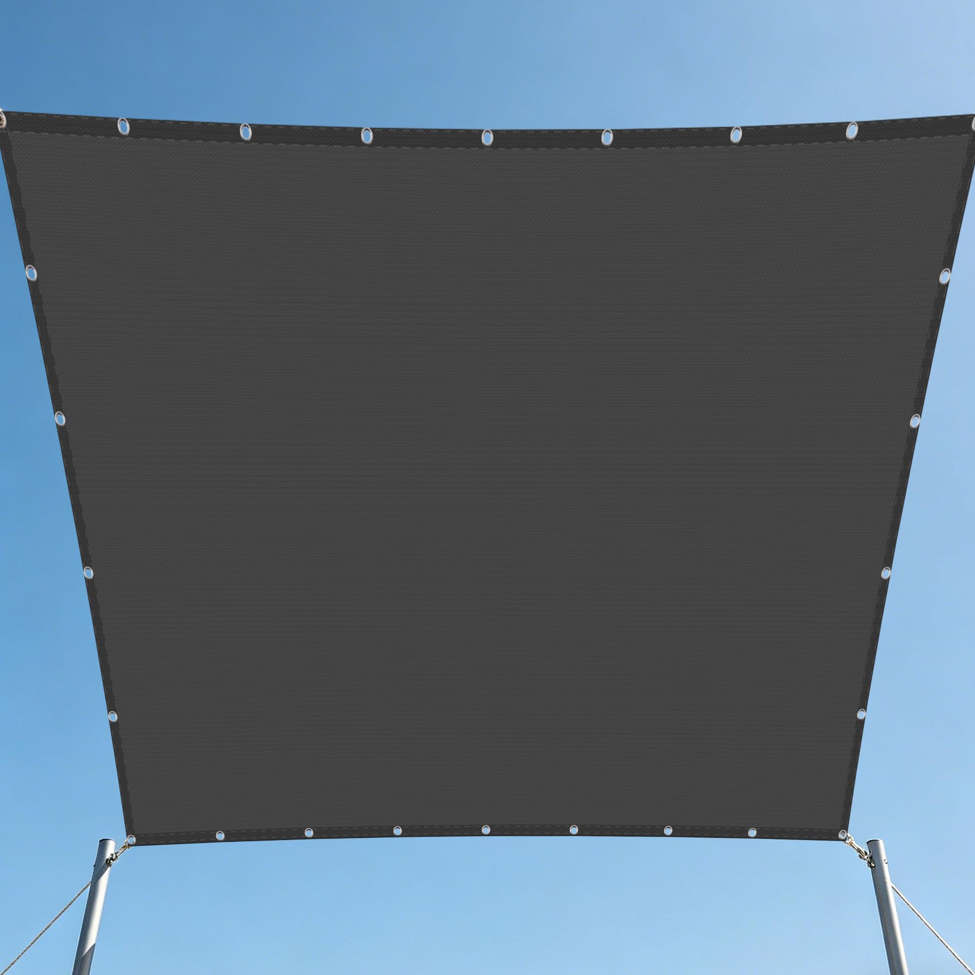 Voiles d'ombrages 1,5x2,4m gris foncé avec cordon de montage pour terrasse