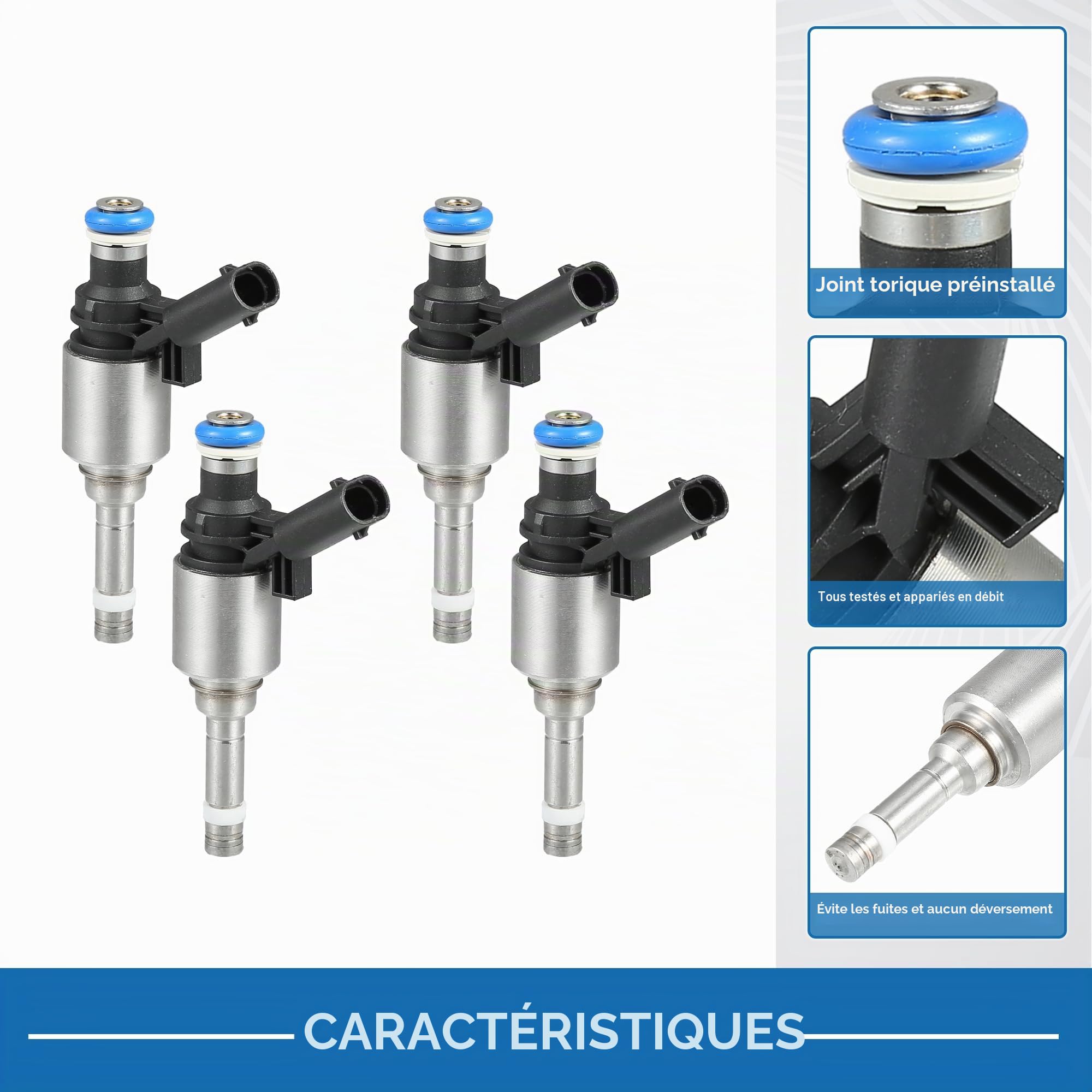 A ABSOPRO Injecteur De Carburant Pour VW Passat B6 B7 2.0 TFSI 05-14 4 Pcs