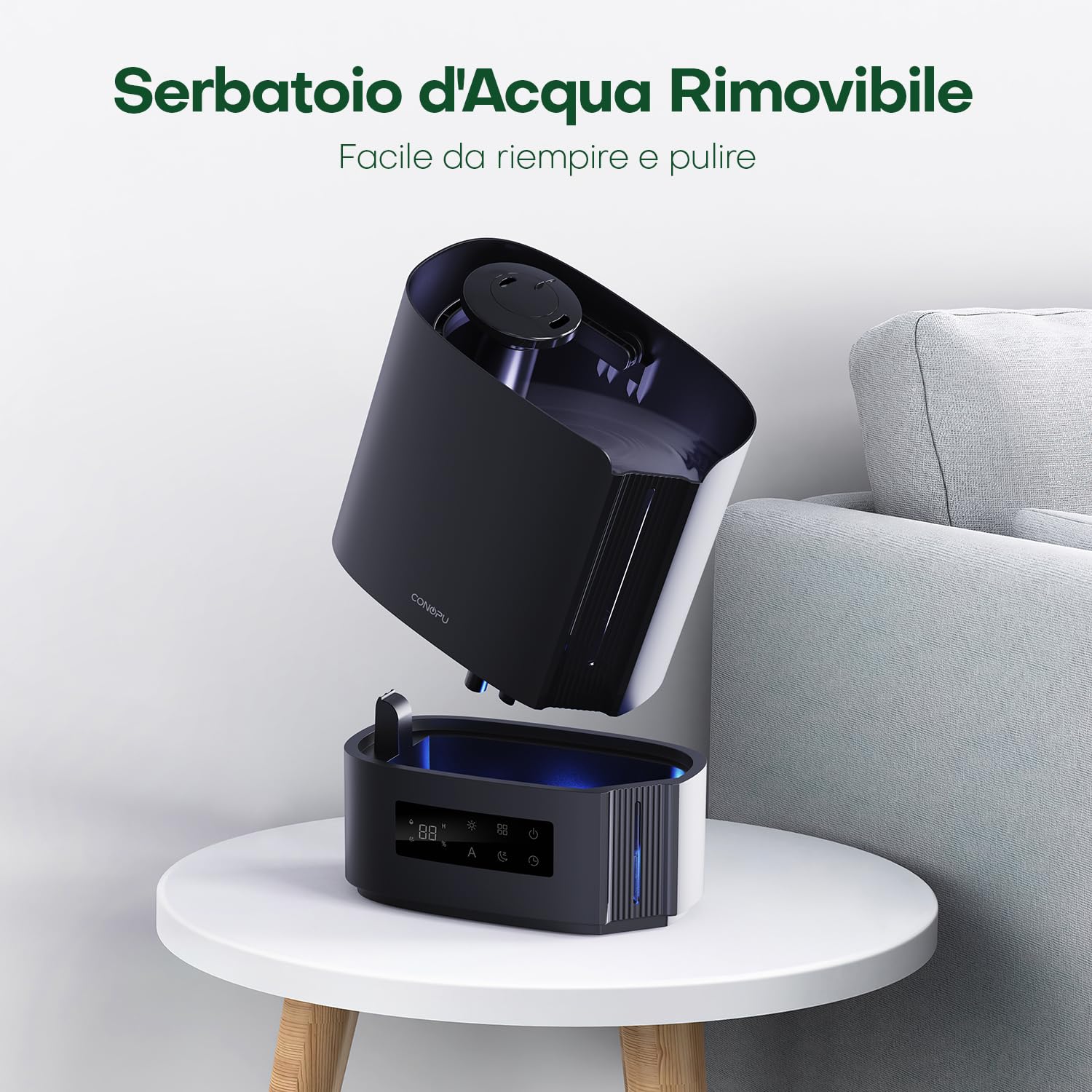 CONOPU Umidificatore Ambiente 6L, Umidificatore Ultrasuoni a Temperatura Costante Per La Casa Con Tre Modalità, Umidificatore Silenzioso Con Più Modalità Di Mmidità e Funzioni Temporali, OZJ21S07