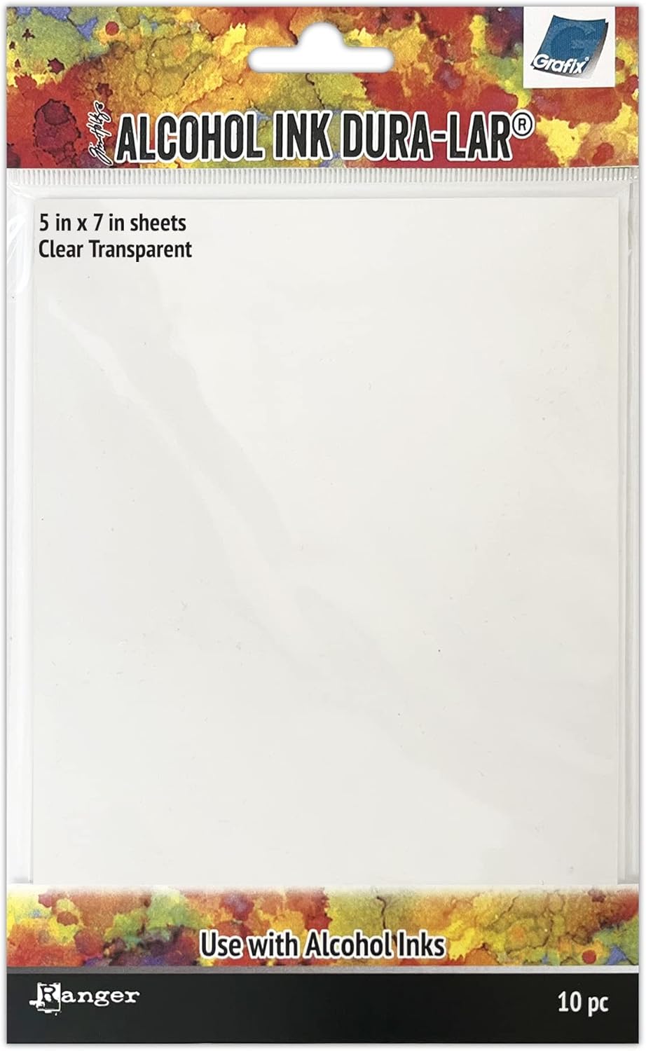 Tim Holtz Alcohol Ink Dura-Lar 5"X7" 10/Pkg-Clear Transparent