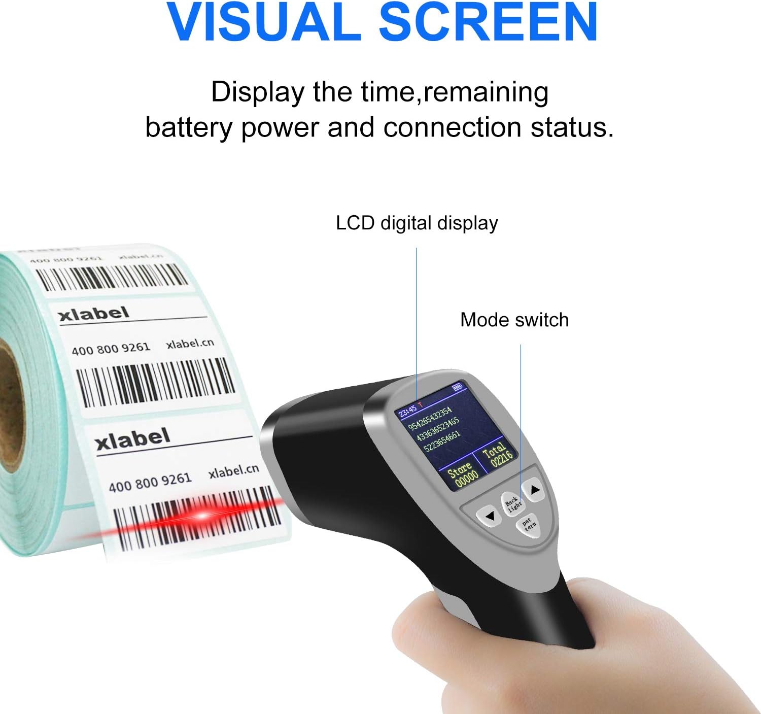 Tесh Dеаlѕ 🔥 2D Bluetooth Wireless Barcode Scanner with Screen Set Up Via Button,Symcode Portable 1D/2D/QR Wireless Bluetooth Handheld Multifunctional Barcode Reader Scanner Buу 1 gеt 1 🔥 2D Bluetooth Wireless Barcode Scanner with Screen Set Up Via Button,Symcode Portable 1D/2D/QR Wireless Bluetooth Handheld Multifunctional Barcode Reader Scanner