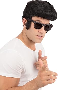Bristol Novelty BW686 Greaser Wig, Black, One Size, Boxed World Book Day Halloween Halloween