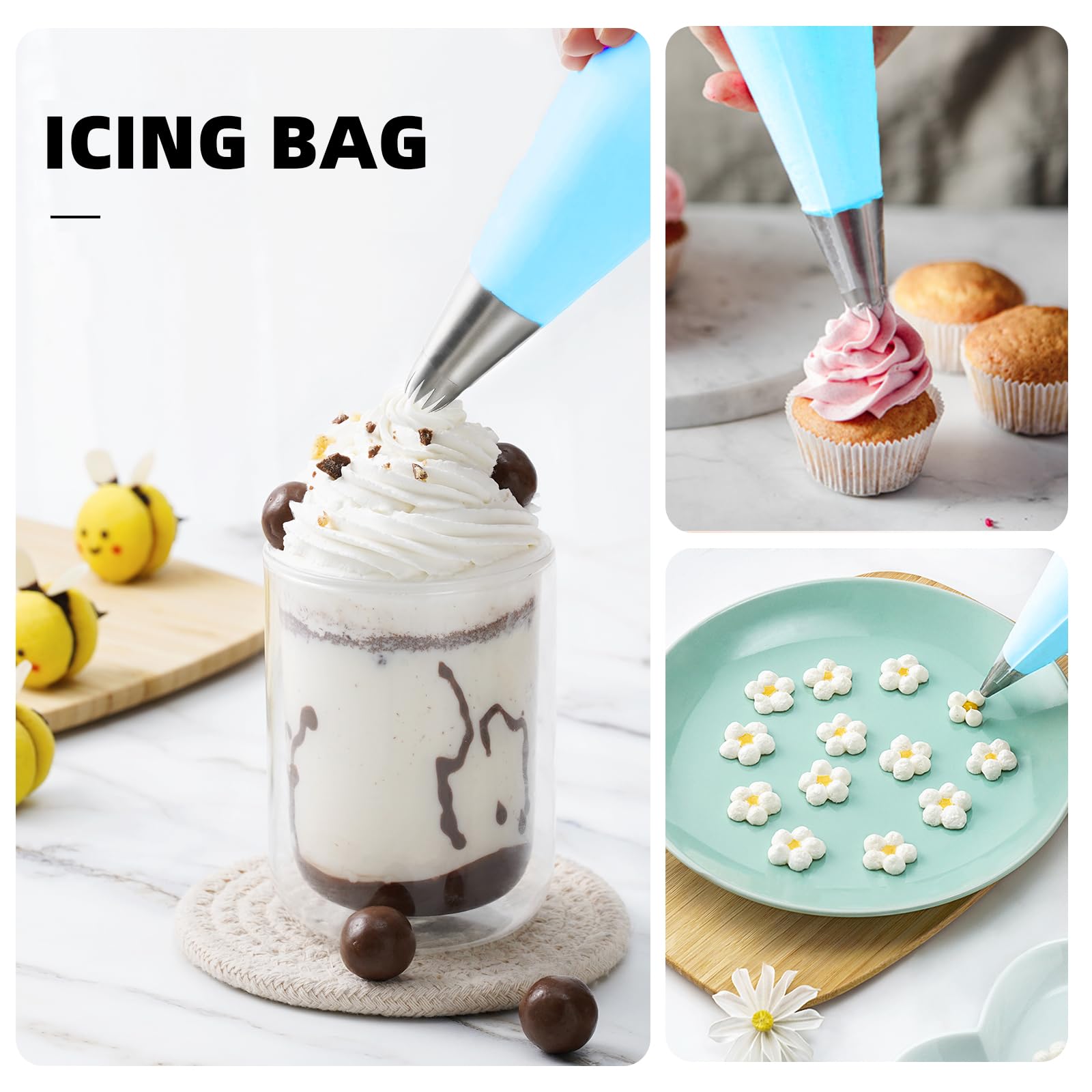 Strumento Decorazione Dolci Professionale Spillo Per Glassare Torte E Biscotti - Ago In Acciaio Con Manico In Silicone Per Decorazioni Precise E Professionali Spillo Acciaio Inox Manico Silicone