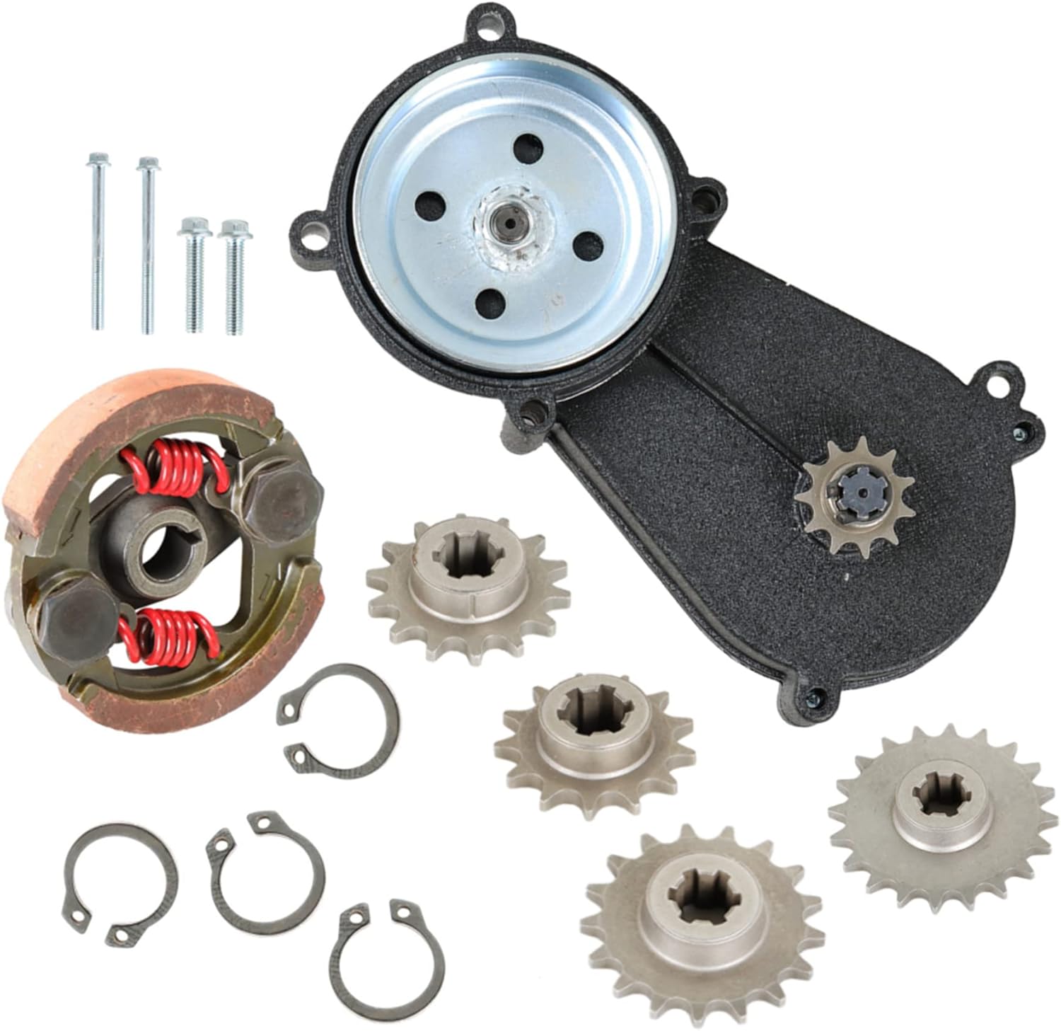 waltyotur Single Chain 116mm Transmission Gear Reduction Box Clutch Replacement for 2 stroke 47cc 49cc T8F 11T 13T 14T 17T 20T Black