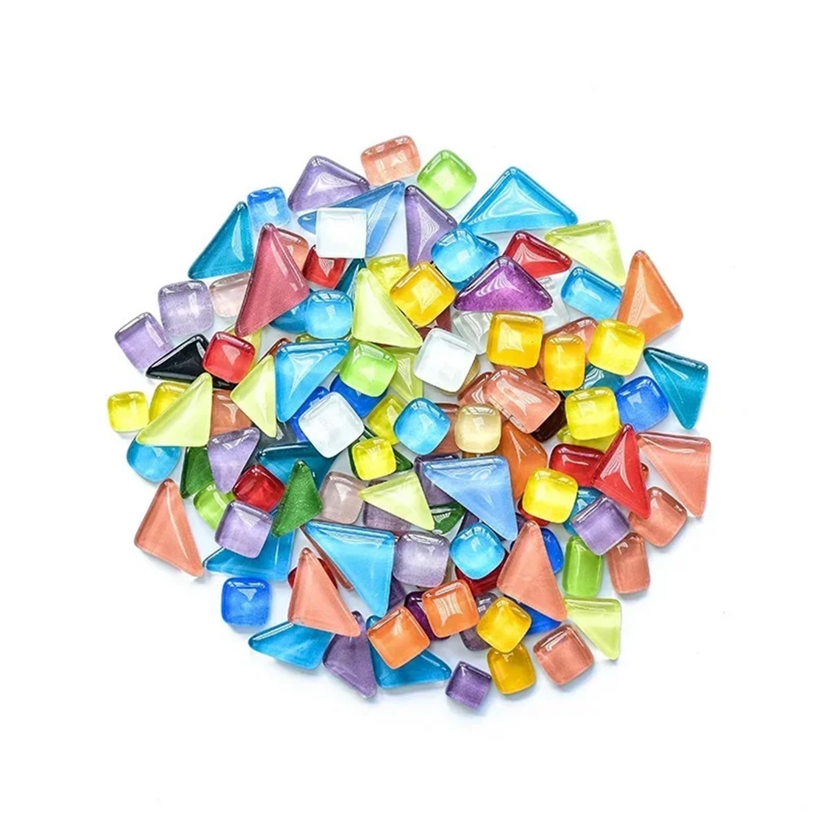 Xulvoz 200G-5Bags Mosaic Tiles Art Hobbies Bulk Crystal Colorful Mosaic Pieces Diy Glass Tile Craft Ceramic Tiles Material