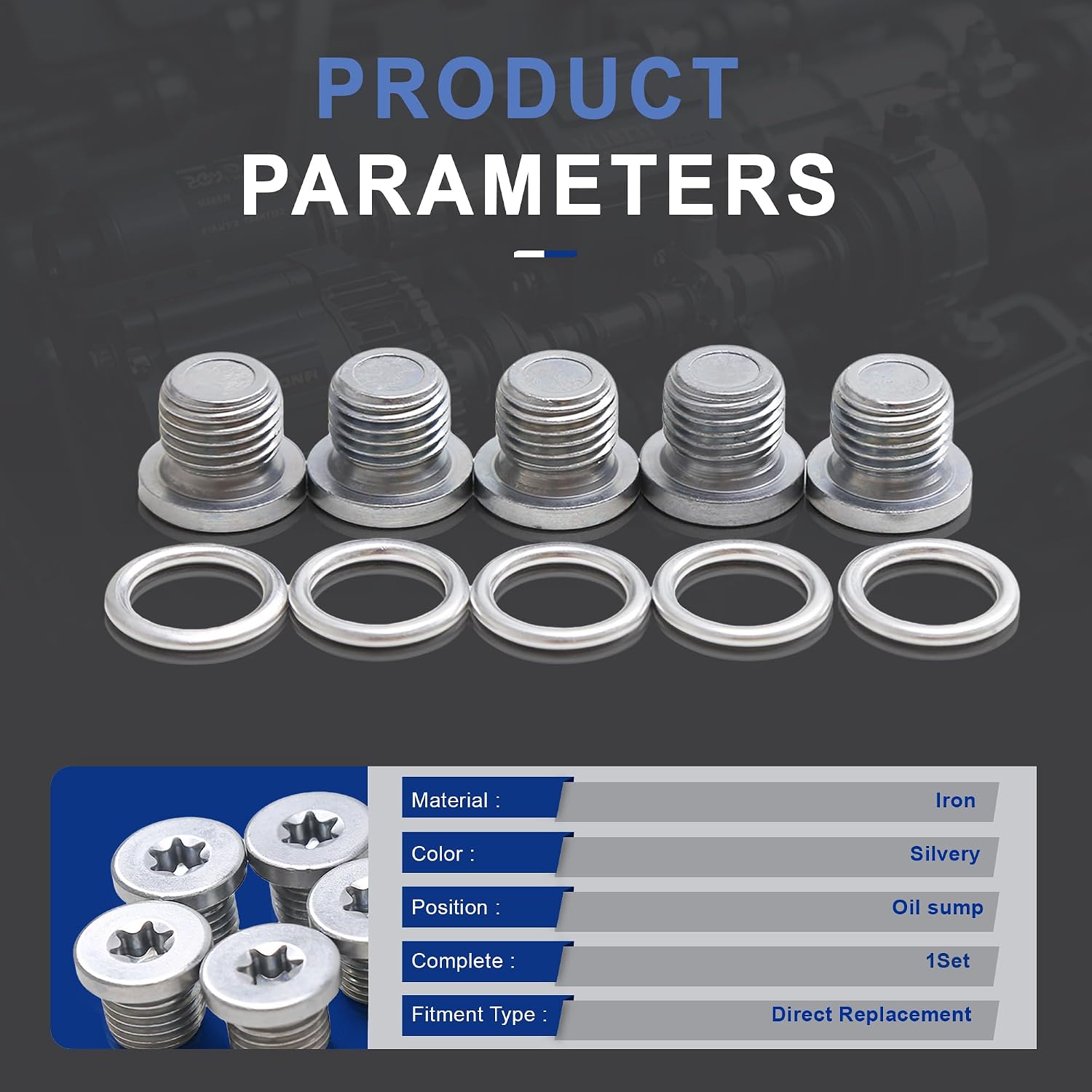N91167901 N0160276 Oil Drain Plug M14x1.5 5PCS Compatible with VW Golf Jetta Passat Polo Tiguan Touareg Beetle Atlas CC 2007-2022 Audi A1 A3 A4 A5 A6 A7 A8 Q2 Q3 Q7 TT 2004-2019