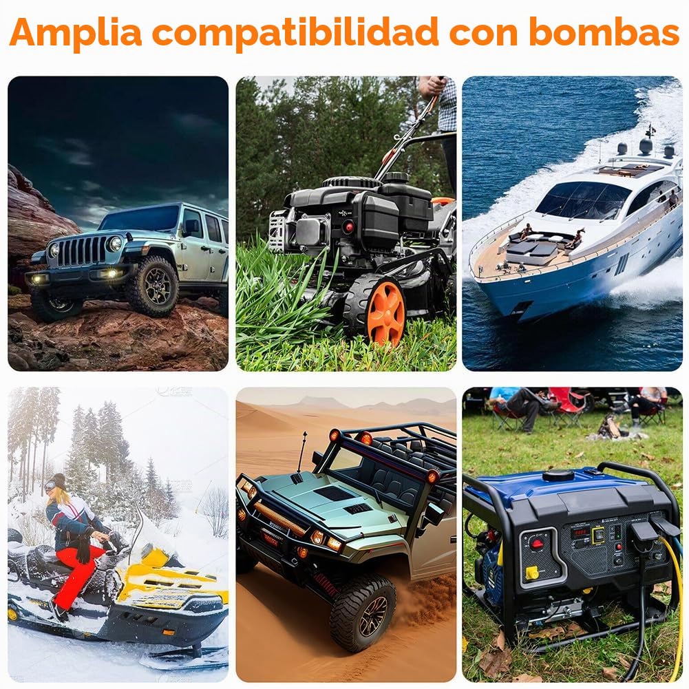 bomba de transferencia eléctrica para bidón, gasolina y fuel oil, con succión automática y pila, 2,6 GPM, para agua