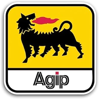 2 (Pieces) 3" and 5" Agip Sticker, Waterproof Vinyl Decals for Many Purpose Like Cars, Trucks, Laptops, Phones, Windows and More