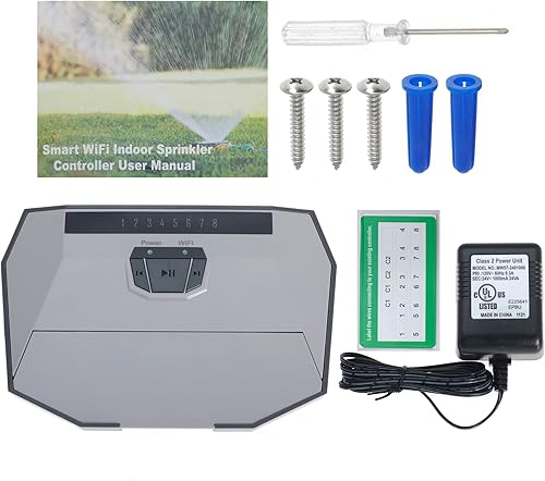 Miniatura 6 de Controlador de rociador inteligente de 8 zonas, controladores de riego Wi-Fi, control remoto, 8 estaciones, sistema de riego inteligente para clima