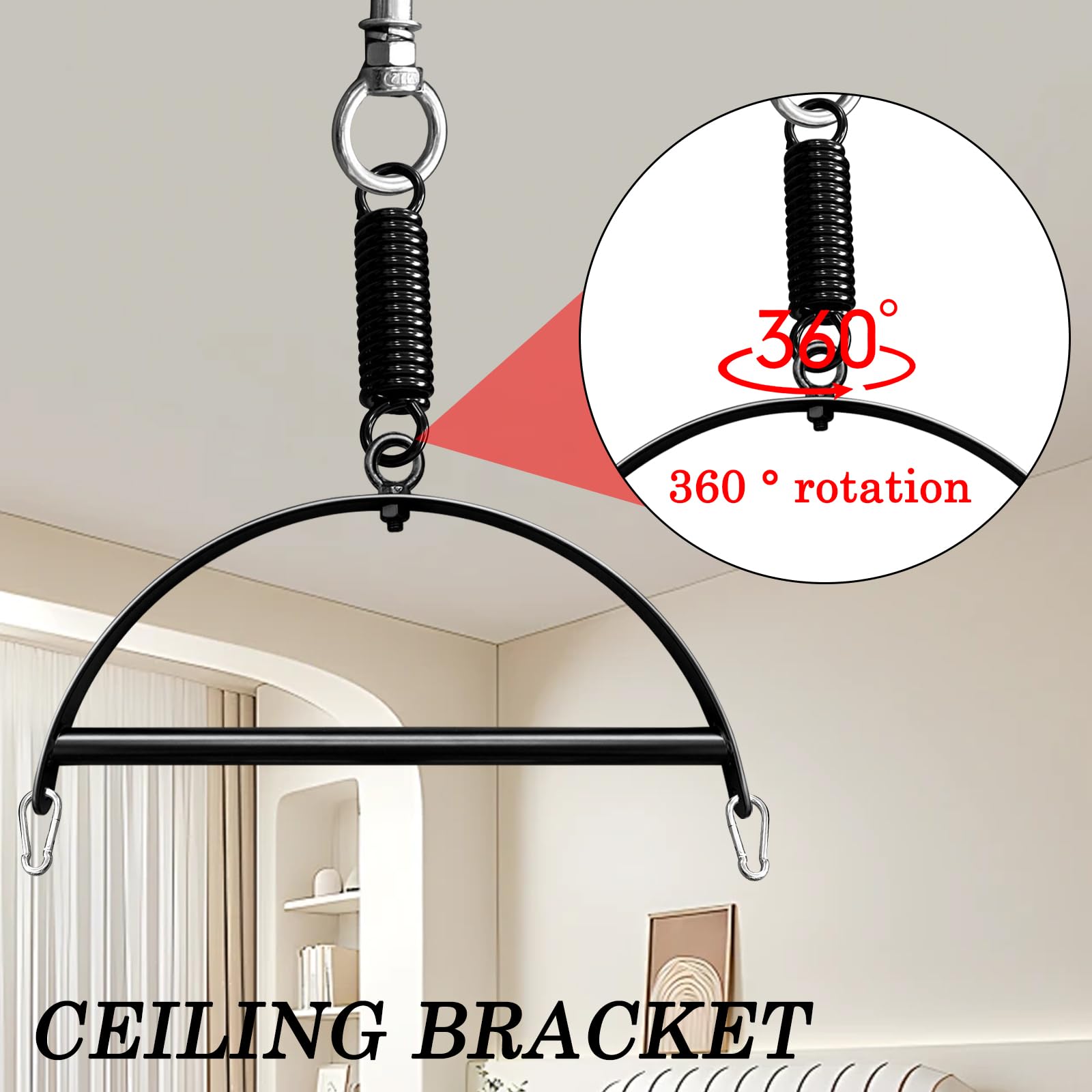 2.0 Support pour Balançoire Accessoires,Balançoire Sexuelle pour Le Plafond,Meuble Jeux Adulte Couple,Jeux pour Couples Set Accessoires Hard,Supporte Jusqu'à 1100 LB (A)