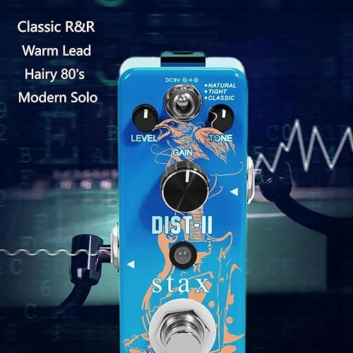 Vista 49 de Stax Pedales de efectos de compresor. Sonido clásico de compresión óptica. Ataque suave y atenuación. Conservando el transitorio de la señal Línea