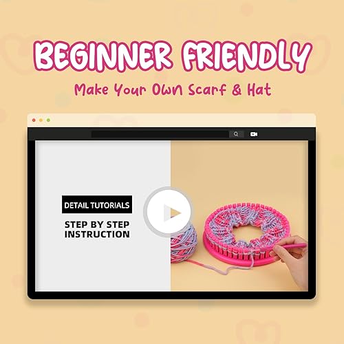 Miniatura 5 de PREBOX Kit de telar para sombreros y bufandas para principiantes, para niños, para tejer manualidades para niñas, adolescentes y adultos, regalos de