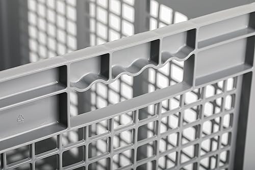 Miniatura 4 de Hudson Exchange - Paquete de 4 contenedores de almacenamiento de malla recta con mango de pared, 24 x 16 x 8 pulgadas, color gris