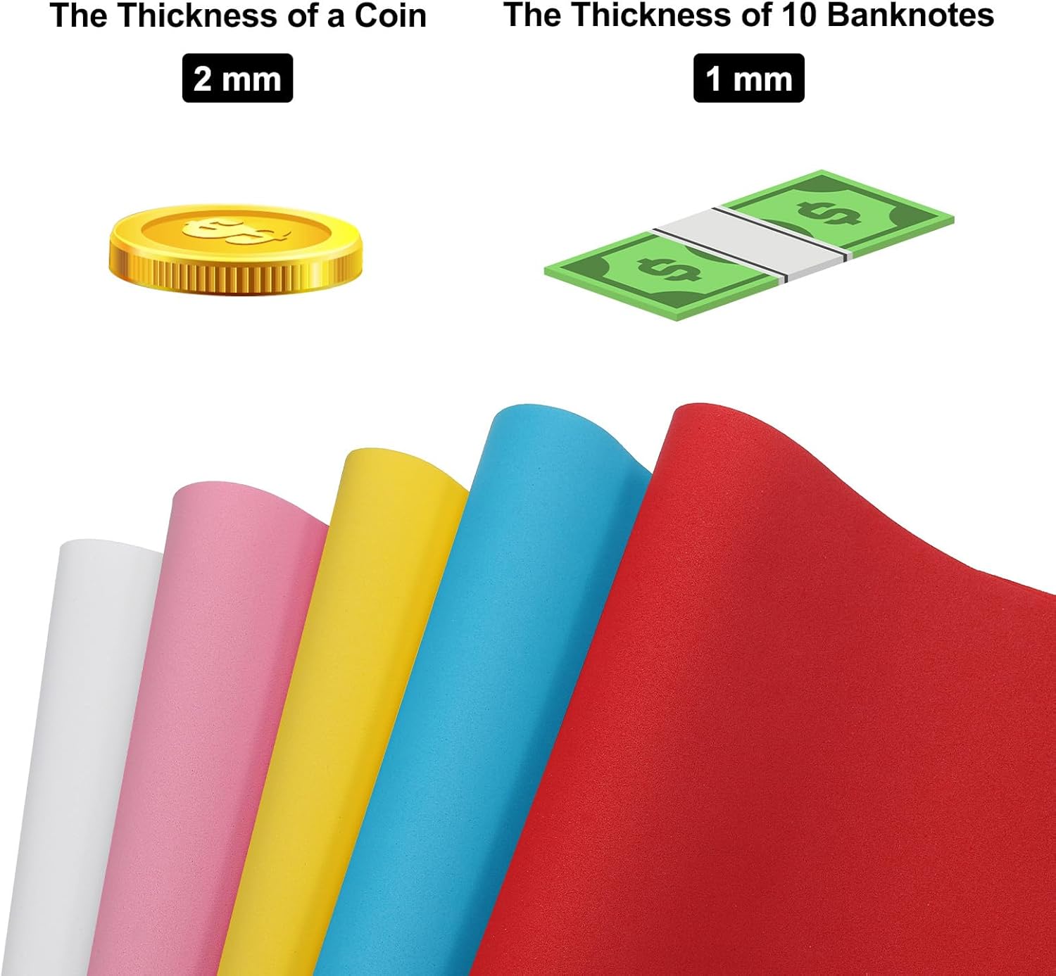 MECCANIXITY EVA Foam Sheets Nude 19.7 Inch x 35.4 Inch 1mm Thick Crafts Foam Sheets for Costumes, Arts and Crafts Projects Pack of 5