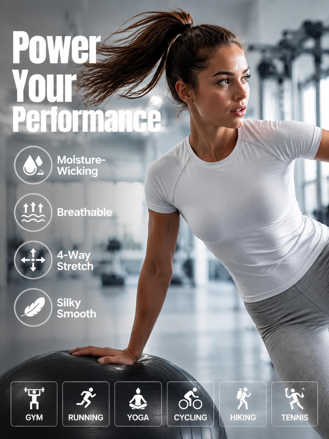 TELALEO 4 Pack Women's Short Sleeve Compression Shirt Workout Tops image 2