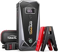 YaberAuto 5000A Jump Starter 21800mAh Portable Power Pack for 9L Gas/8L Diesel - Fast Charge, LED Lights, Compass