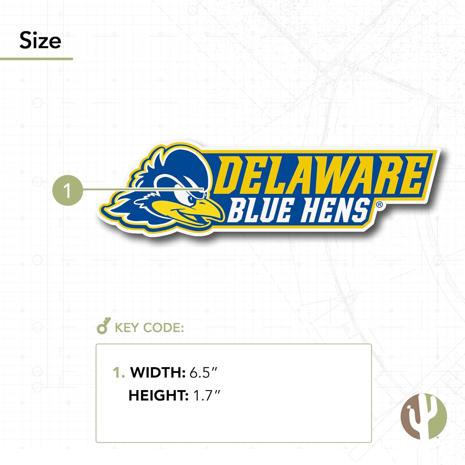 Desert Cactus University of Delaware Sticker Fightin Blue Hens UD Vinyl Decal Laptop Water Bottle Car Scrapbook (IND 21)