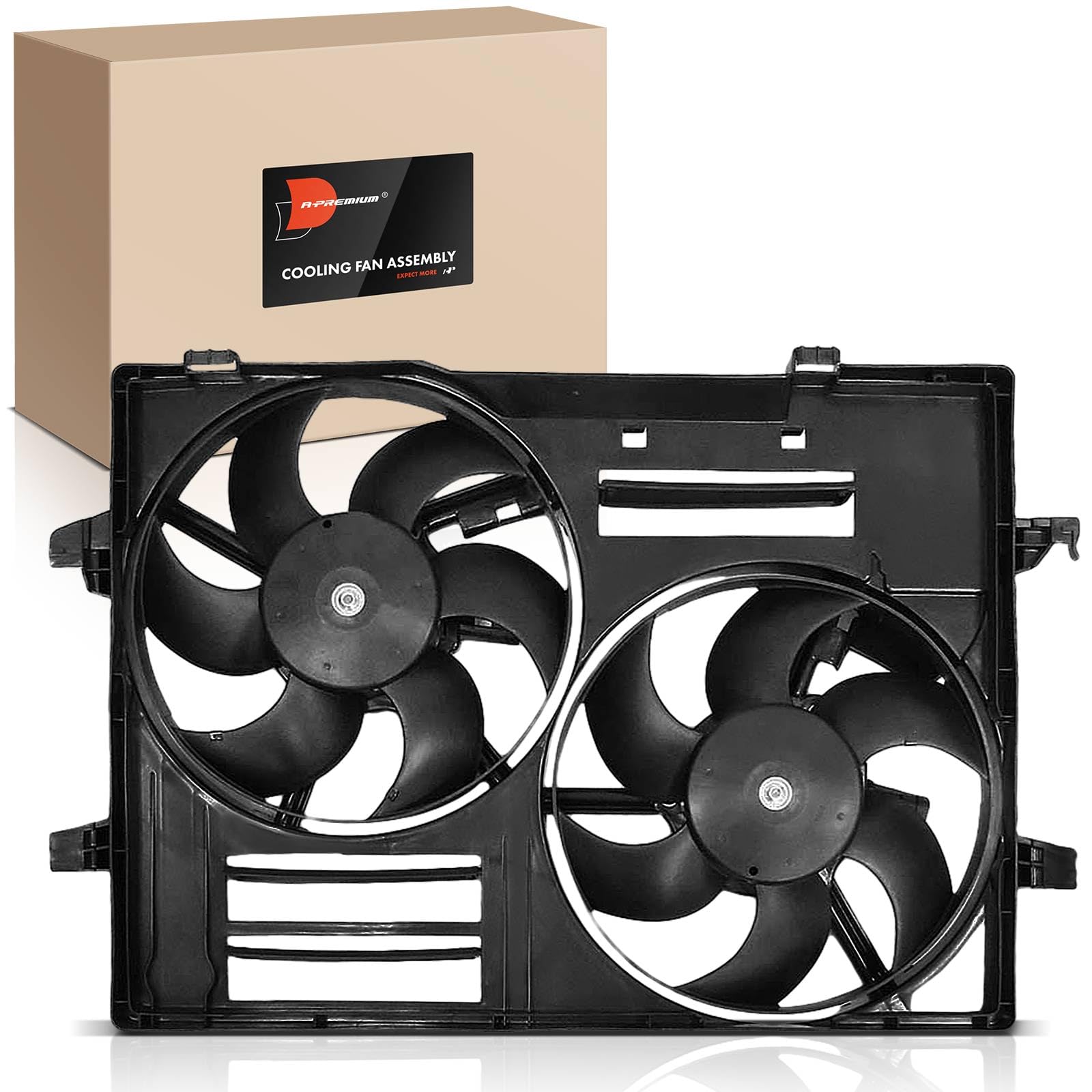 A-Premium Engine Radiator Cooling Fan Assembly Compatible with Select Jaguar Models - X-Type 2002-2007, 2.5L 3.0L - Replace# C2S027035, C2S24957K