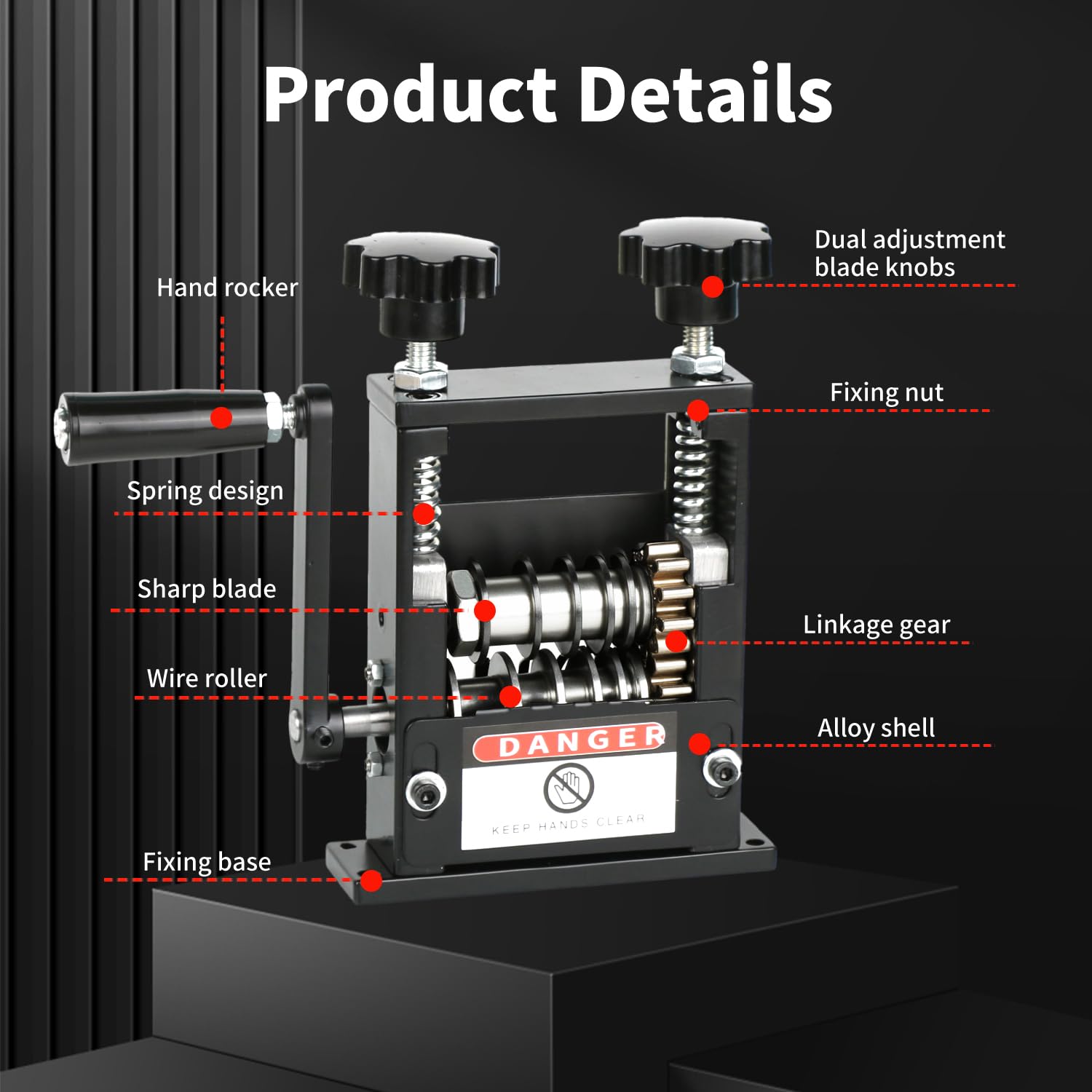 Máquina pelacables manual, máquina peladora de cables alimentada por taladro con 6 canales y 5 cuchillas para alambre de cobre de 0.12 a 0.67 pulgadas, herramienta pelacables de manivela manual para