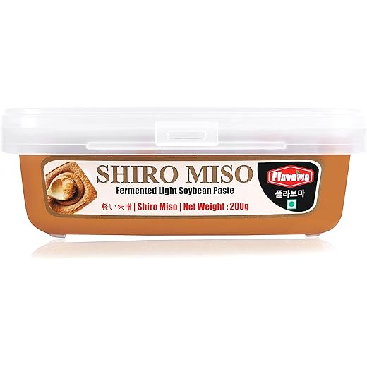 Flavoma Shiro Miso Fermented Light Soybean Paste 200g  Whit